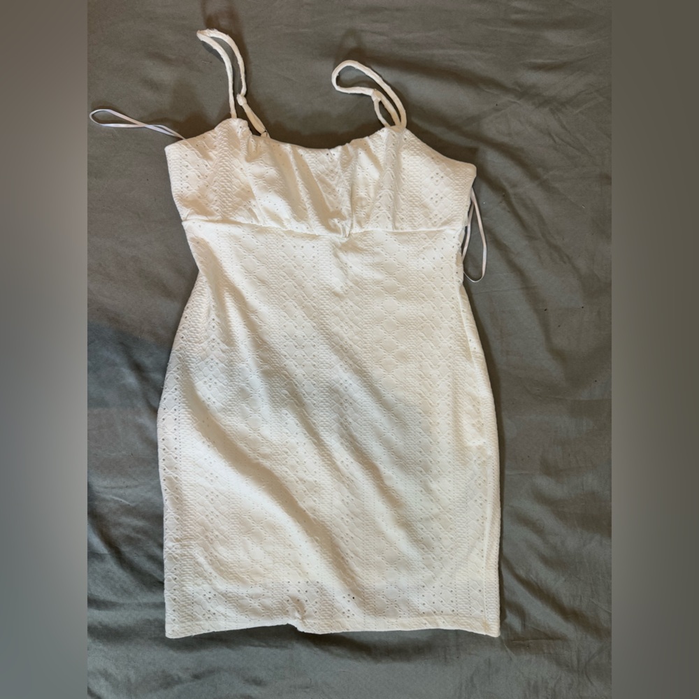 Love Tree Cream Eyelet Dress with Drawstring